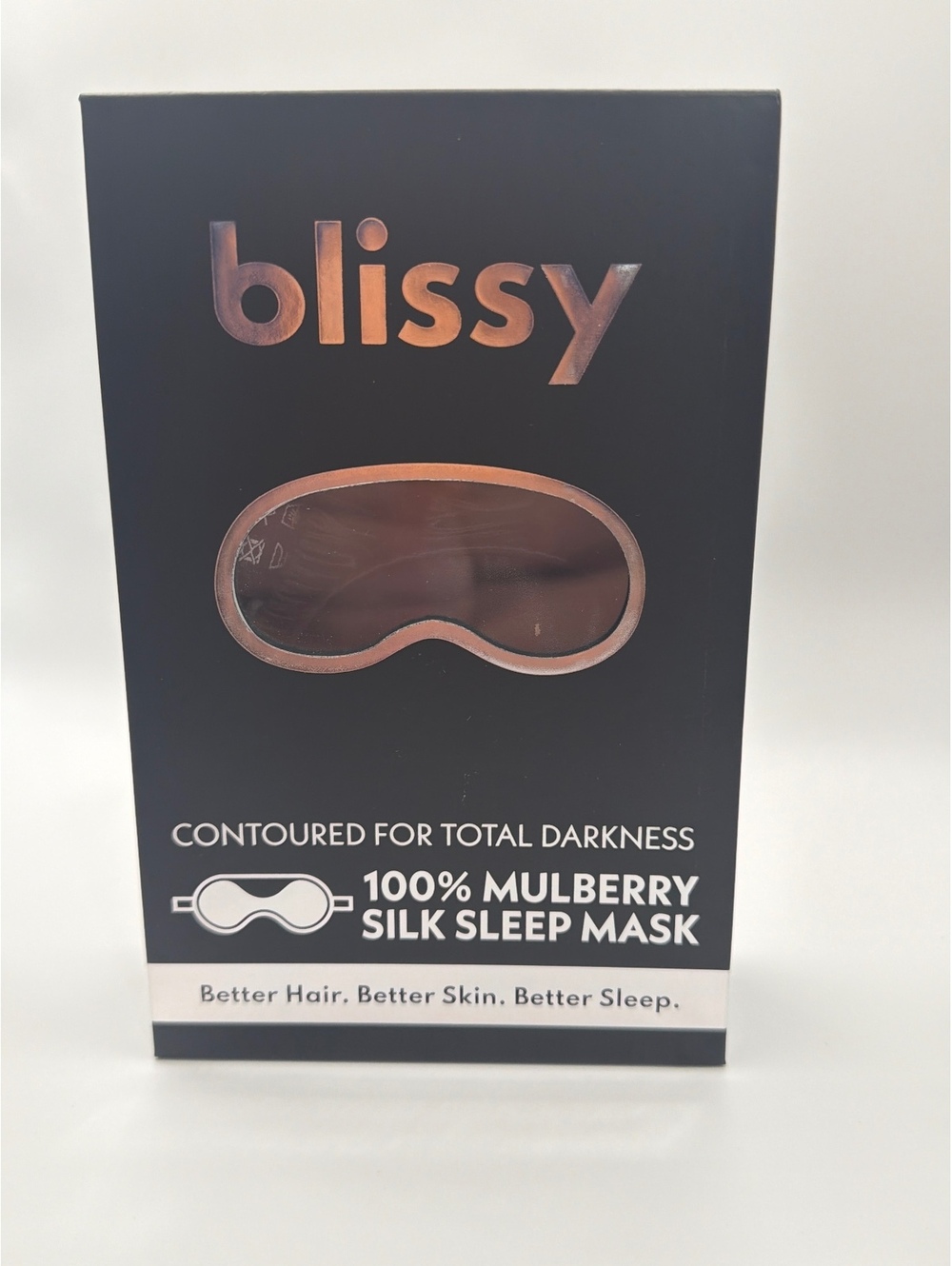 blissy 100% Mulberry Silk Sleep Mask in Black